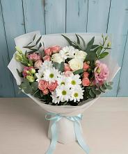 Букет цветов из:  Розы, Лизиантусы и Хризантемы в Никульское