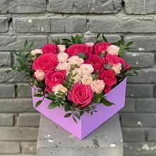 Цветочная композиция из Розы в коробке в Никульское