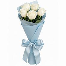 Букет 5 Белых роз Проуд в Никульское