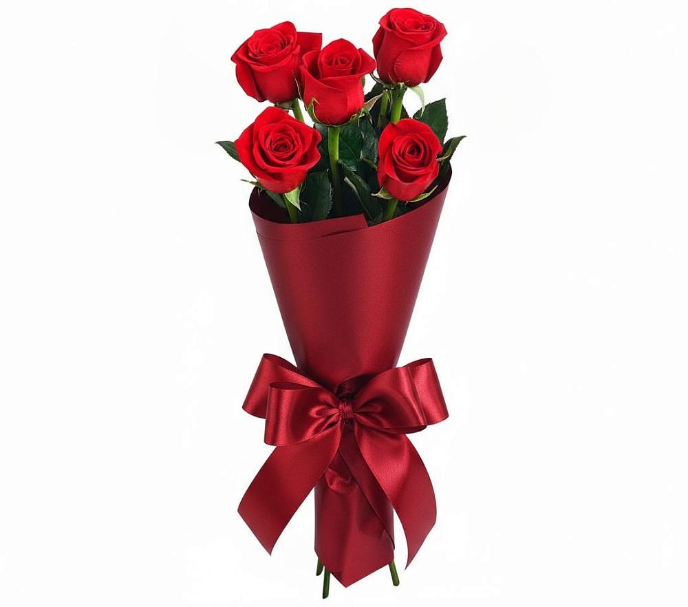 Букет 5 Красных роз Эдлесс Лав в Никульское