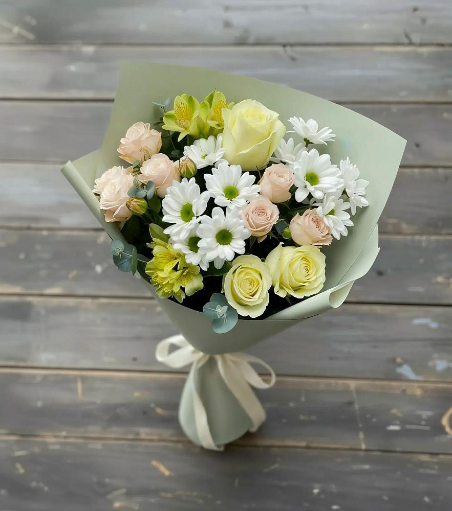 Букет цветов из: Альстромерии, Розы и Хризантемы в Никульское