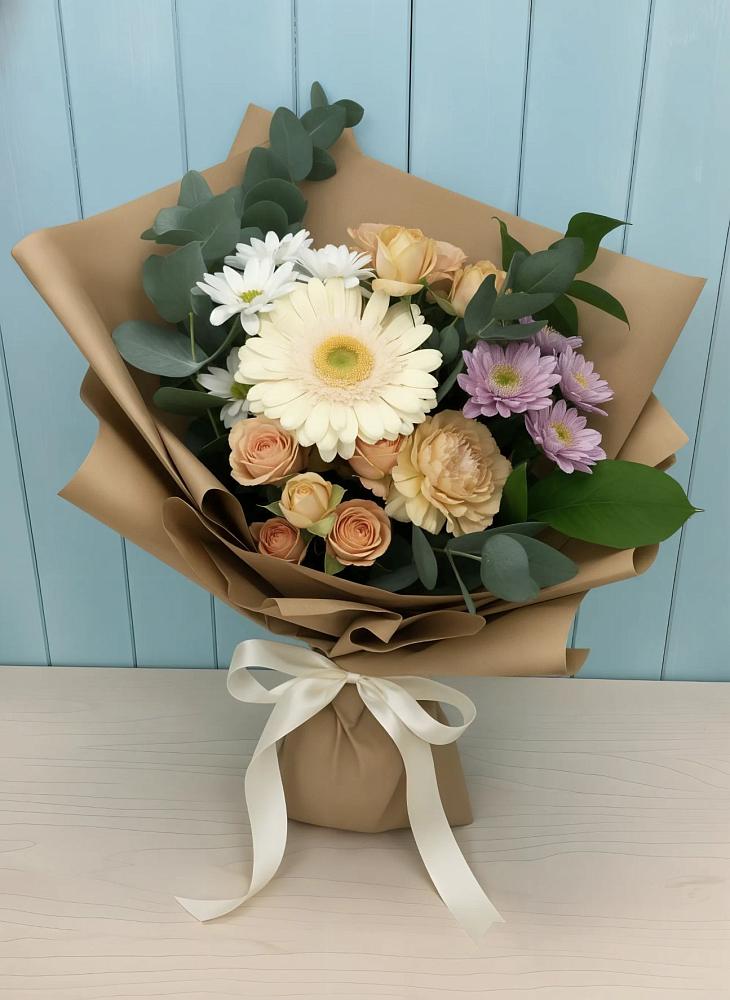Букет цветов из: Герберы и Хризантемы в Никульское