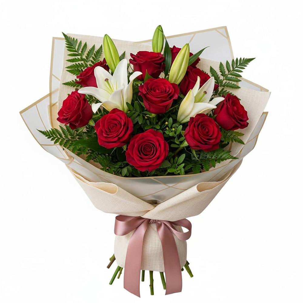 Букет цветов из: Лилии и Розы в Никульское