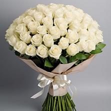 Букет 101 беля роза Белоснежка в Никульское