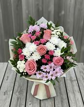 Букет цветов из:  Альстромерии, Гвоздики, Розы и Хризантемы #REPLACE_PRED# Никульское