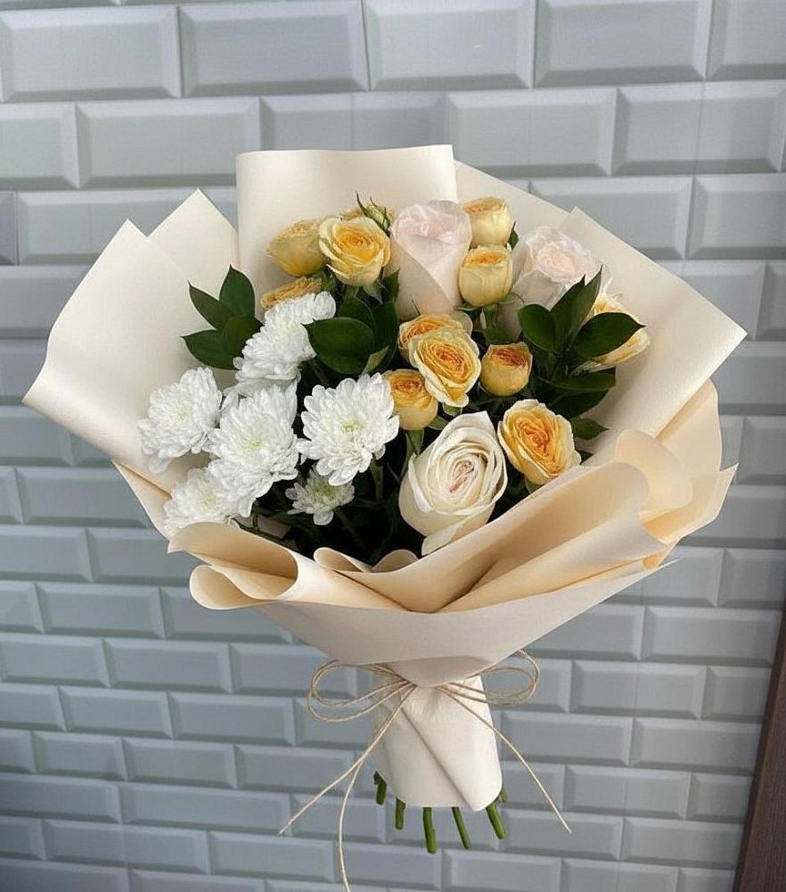 Букет цветов из: Розы и Хризантемы в Никульское
