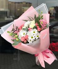 Букет цветов из:  Розы, Лизиантусы и Хризантемы в Никульское