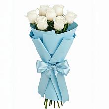 Букет 7 белых роз Проуд в Никульское