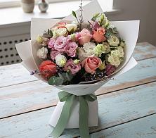 Букет цветов из:  Розы, Лизиантусы и Гвоздики в Никульское