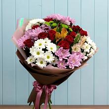 Букет цветов из:  Розы, Хризантемы и Альстромерии в Никульское