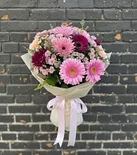 Букет цветов из:  Герберы и Хризантемы в Никульское