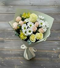 Букет цветов из:  Альстромерии, Розы и Хризантемы в Никульское