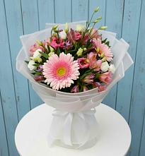Букет цветов из:  Герберы, Альстромерии и Лизиантусы #REPLACE_PRED# Никульское