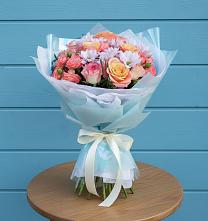 Букет цветов из:  Хризантемы и Розы в Никульское